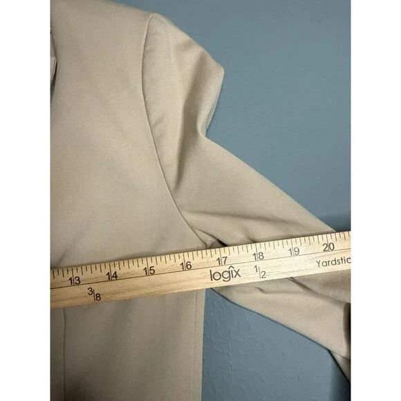 VTG Y2K Banana Republic Women's 6 Tan Two Button Twill Collared Blazer - Picture 4 of 8